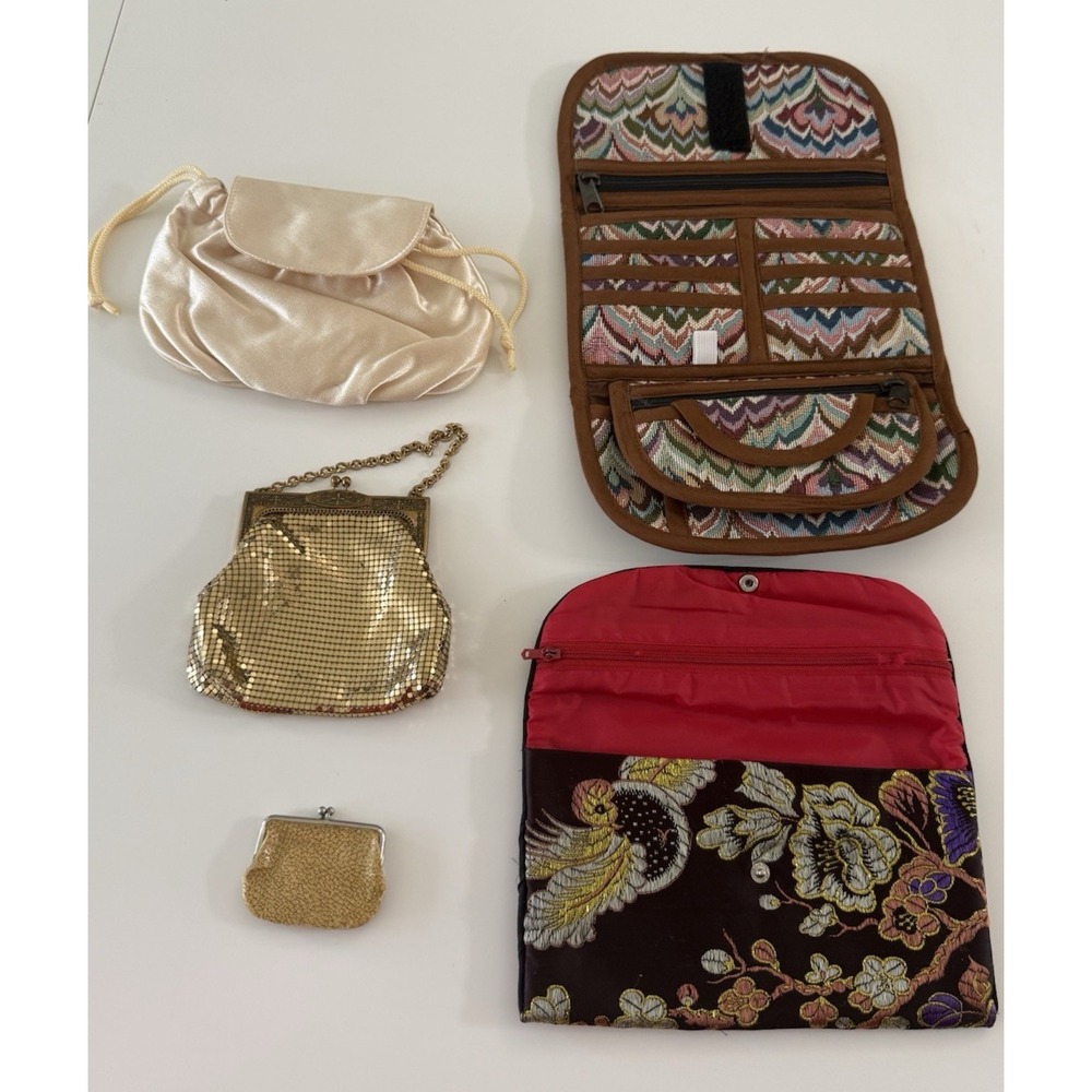 Whiting & Davis Vintage Purse & Lot Of 4 Small Bags Misc Coin Purse Accessories